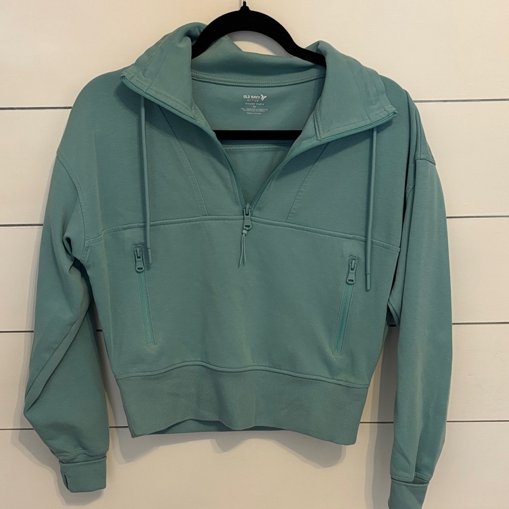 Women's Teal Half-Zip Sweater